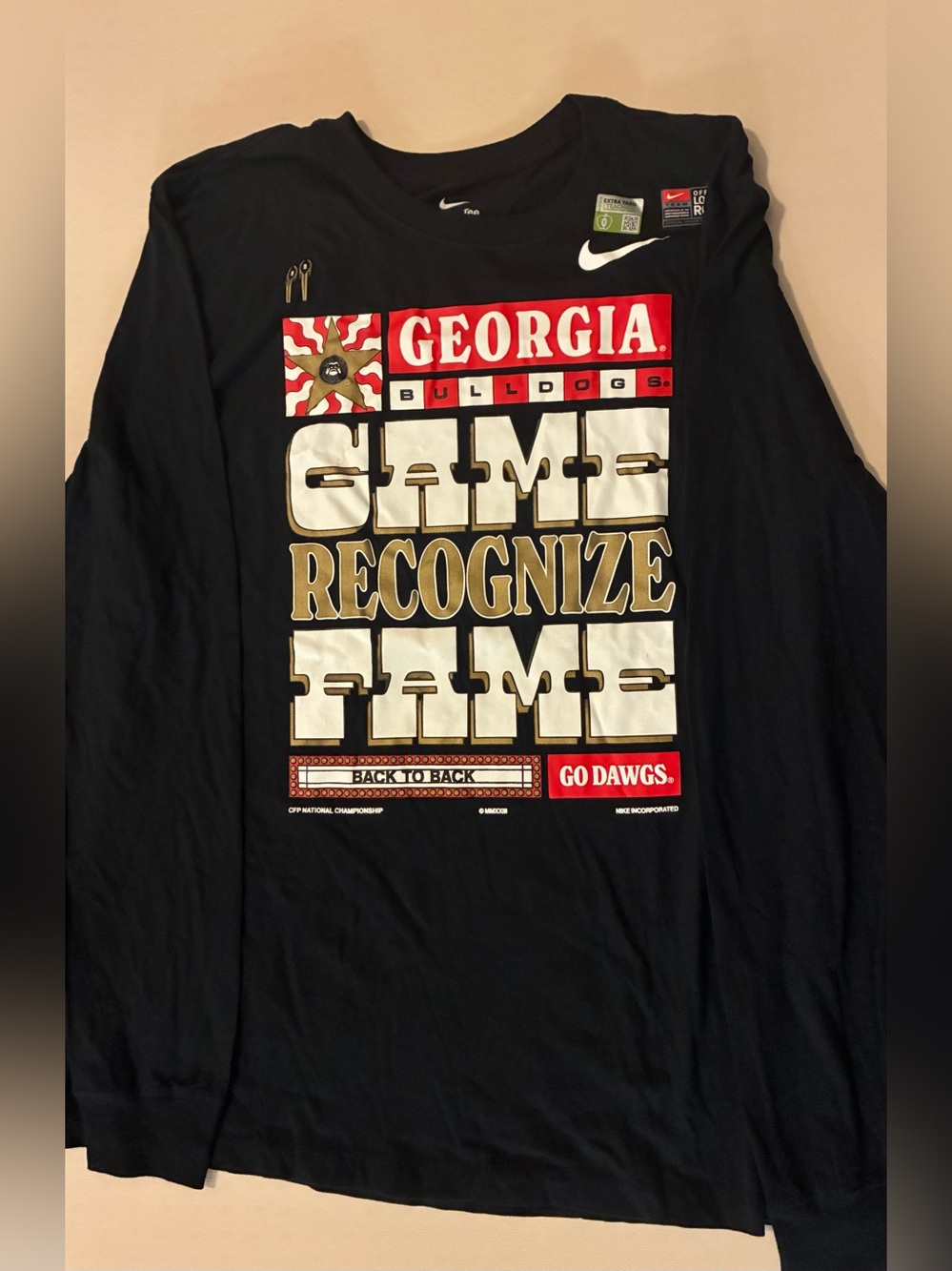 Nike Black Georgia Bulldogs 'Game Recognize Game' Long Sleeve Tee